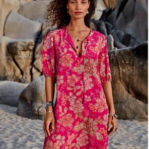 LEAVING POSHMARK NWT Johnny Was Vesna Mini Dress Silk w Tassel Tie Tunic -S/M